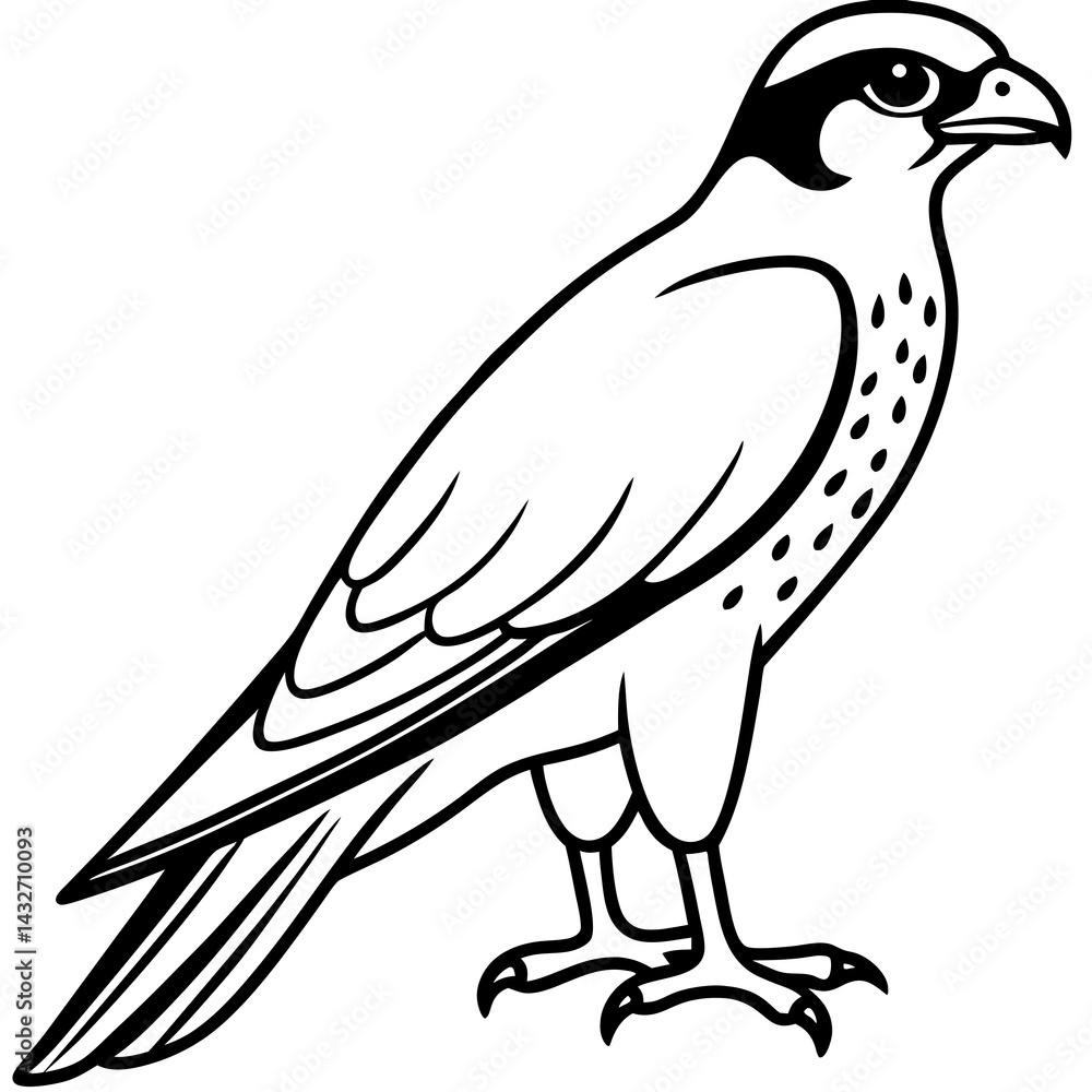 Obraz premium Minimalist Falcon Line Art Vector