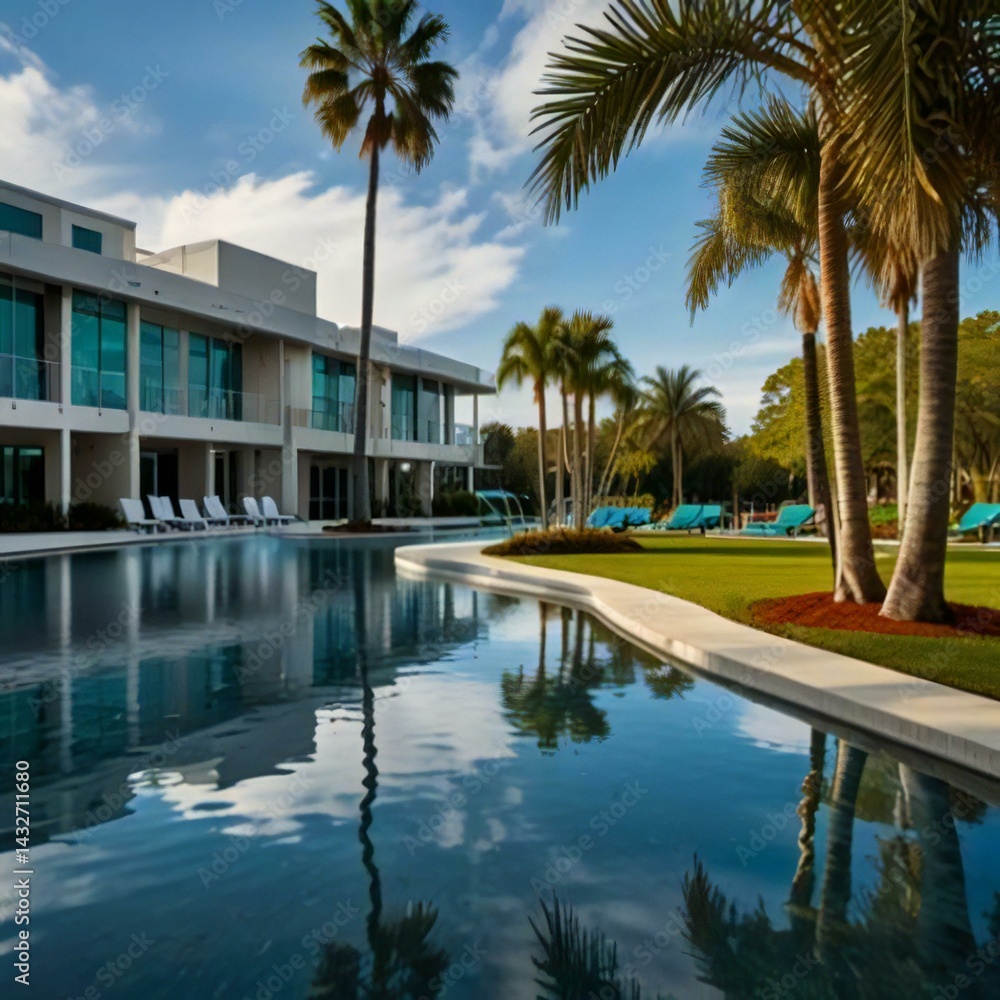 Fototapeta premium swimming pool in the hotel