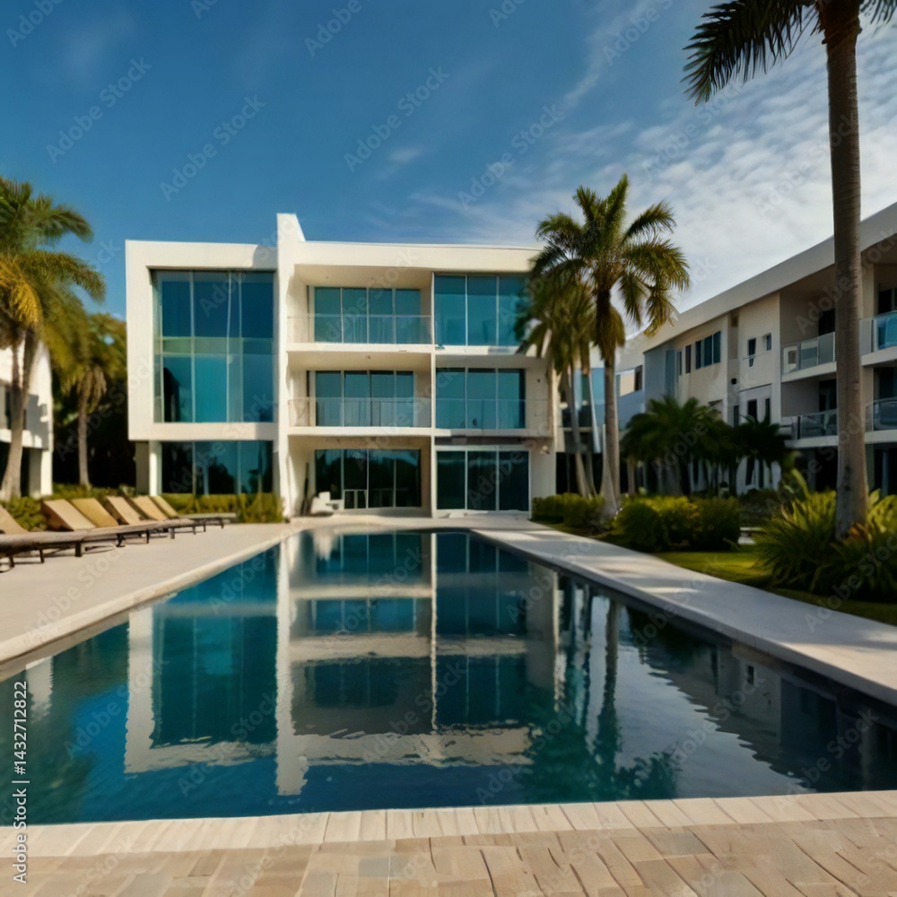 Fototapeta premium swimming pool in hotel resort