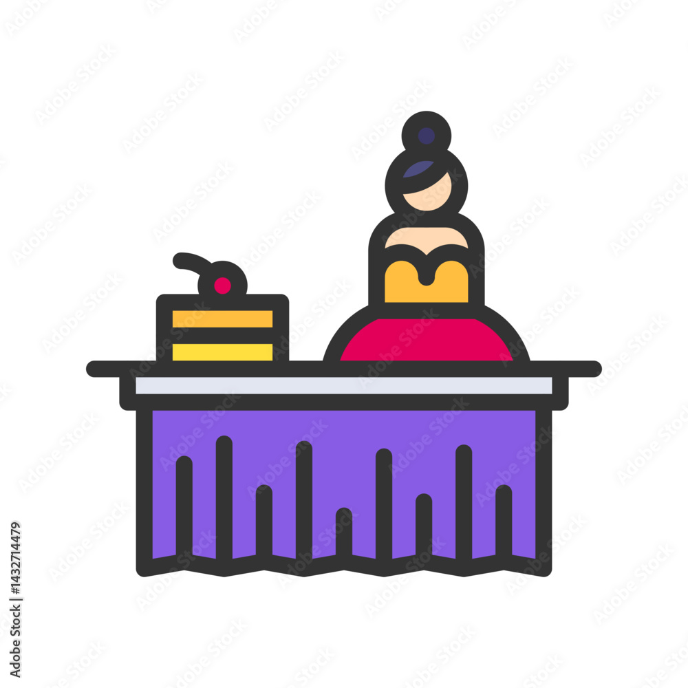 Bridal Show icon vector image. Suitable for mobile apps, web apps and print media. Bridal Show icon vector image. Suitable for mobile apps, web apps and print media.