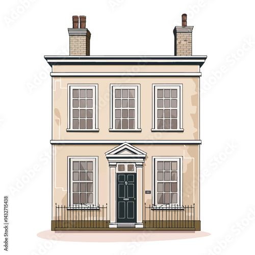 A cute house model of Georgian house vector
