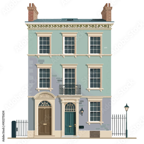 A cute house model of Georgian house vector