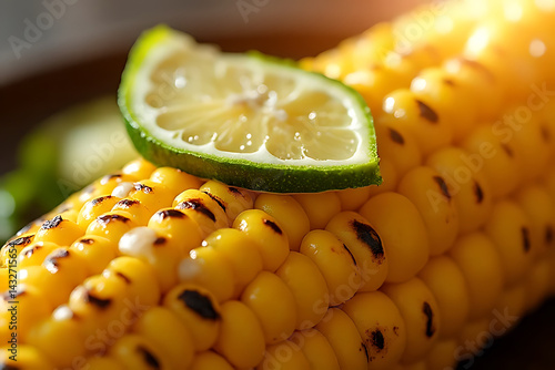 Grilling fresh corn on the cob with lime slices backyard barbecue food photography summer vibes