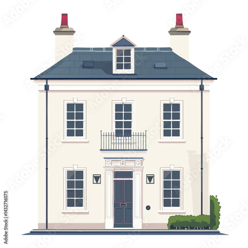 A cute house model of Georgian house vector