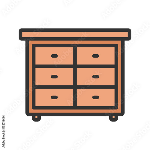 Chest of Drawers icon vector image. Suitable for mobile apps, web apps and print media.
