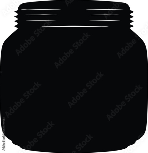 jar bottle black silhouette vector, mason jar silhouette 