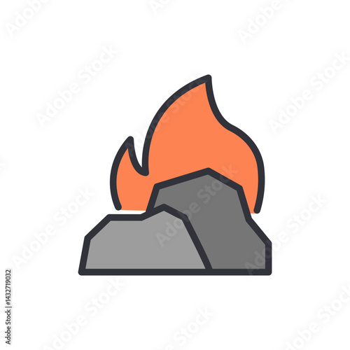 Coal colored icons, minimalist vector illustration ,simple transparent graphic element .Isolated on white background