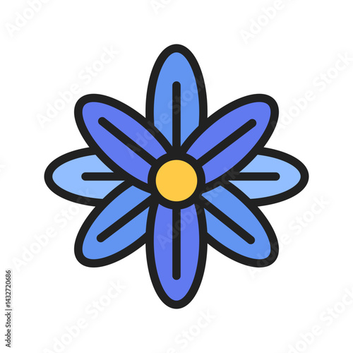 Delphinium icon vector image. Suitable for mobile apps, web apps and print media.