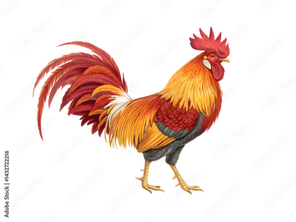 The rooster isolated The rooster isolated