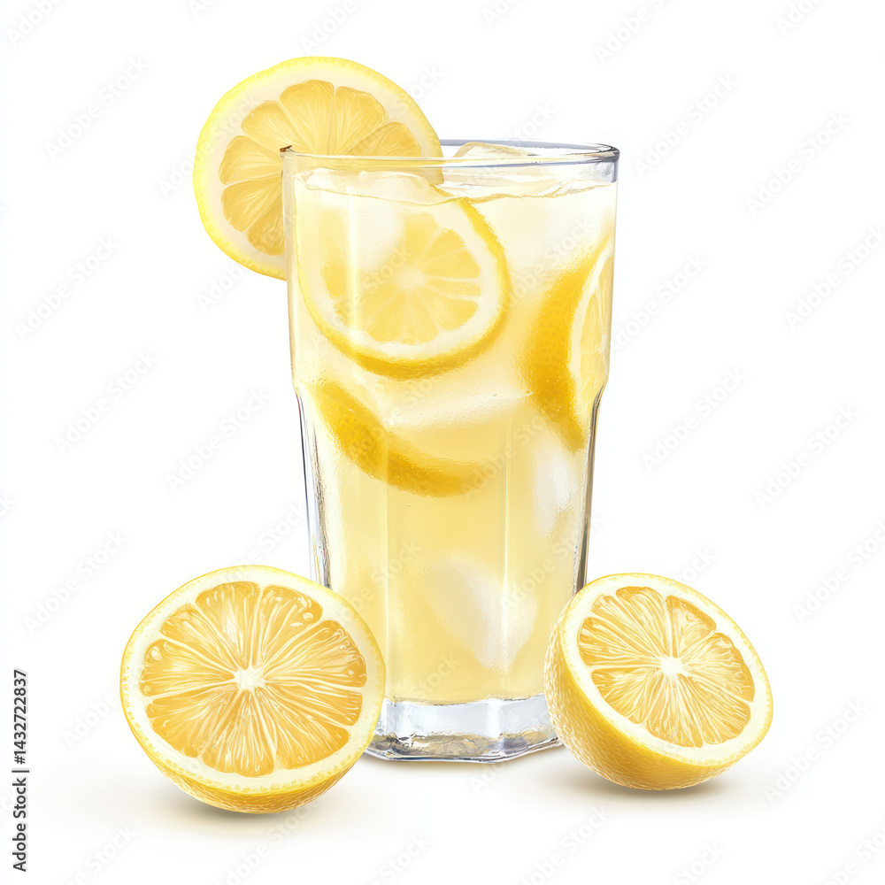 glass of lemonade with lemon glass of lemonade with lemon