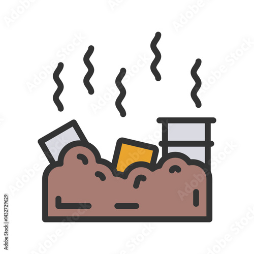 Landfill icon vector image. Suitable for mobile apps, web apps and print media.