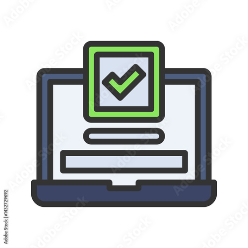 Free Download Laptop Approved icon vector image. Suitable for mobile apps, web apps and print media. - GFXLoad