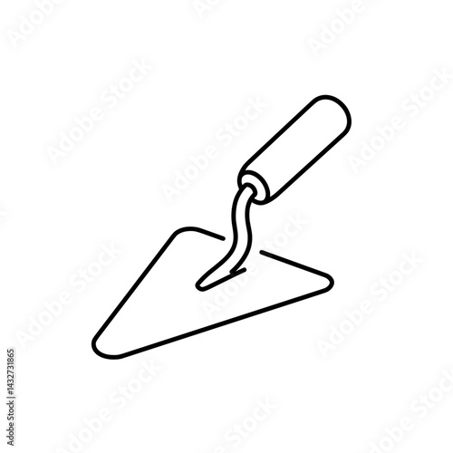 Brick trowel icon in outline vector style