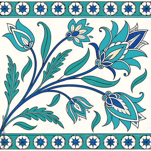 Herbarium Sheet Style Seamless Pattern with Labels