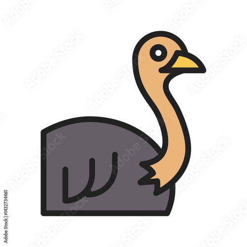 Ostrich icon vector image. Suitable for mobile apps, web apps and print media.