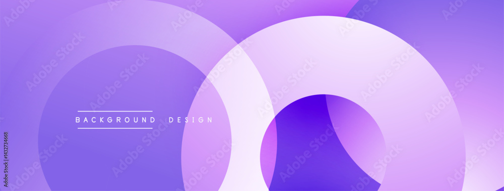Obraz premium Abstract purple layers create modern backdrop. Overlapping circles form dynamic visual composition. Smooth gradients enhance design.