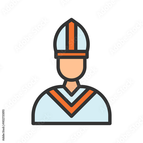 Pope icon vector image. Suitable for mobile apps, web apps and print media.