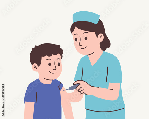 Nurse Giving A Vaccination To A Child Patient