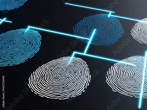 Fingerprint Biometric Identification Security with Futuristic Network Connection