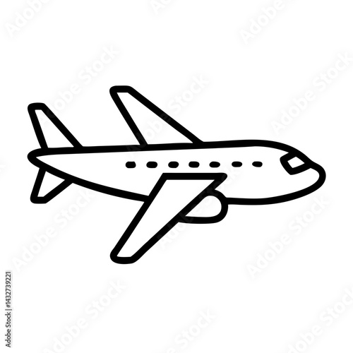 Commercial airliner outline illustration against white background  