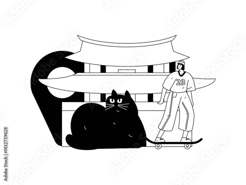 Holiday travel travel characters internet background vector hand drawn illustration
