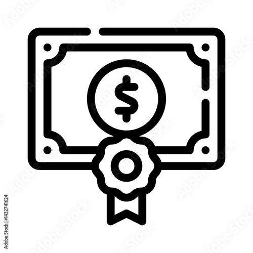 certificate line icon