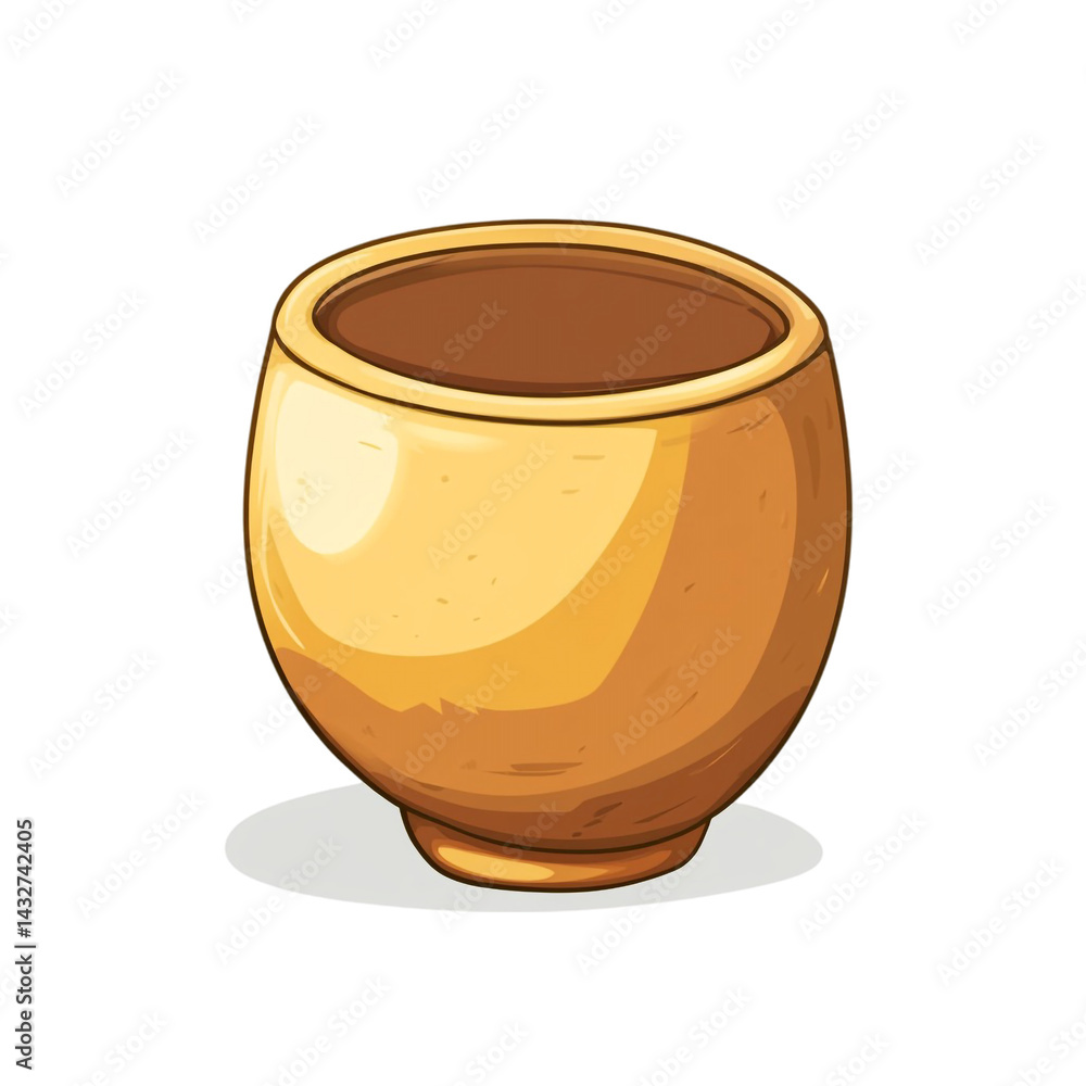 Golden Pot Brown Liquid Inside Simple Design, Golden Pot Brown Liquid Inside Simple Design,