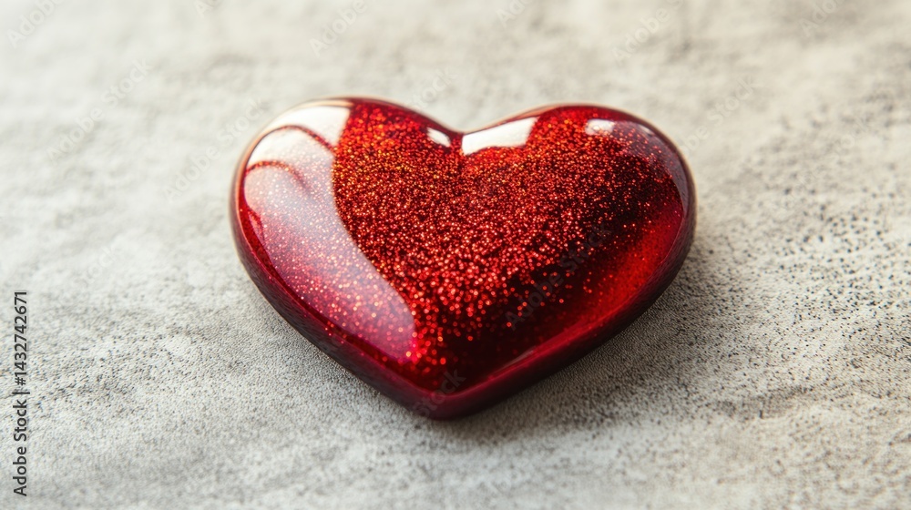 Red heart on textured gray surface, Valentine's Day, love Red heart on textured gray surface, Valentine's Day, love