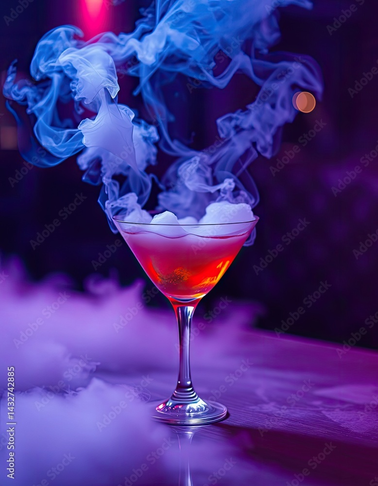 Smoky Cocktail in Martini Glass
