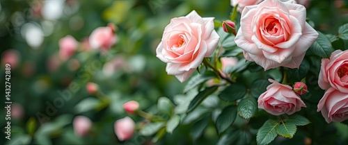 Obraz na płótnie Soft pink roses in bloom w salonie