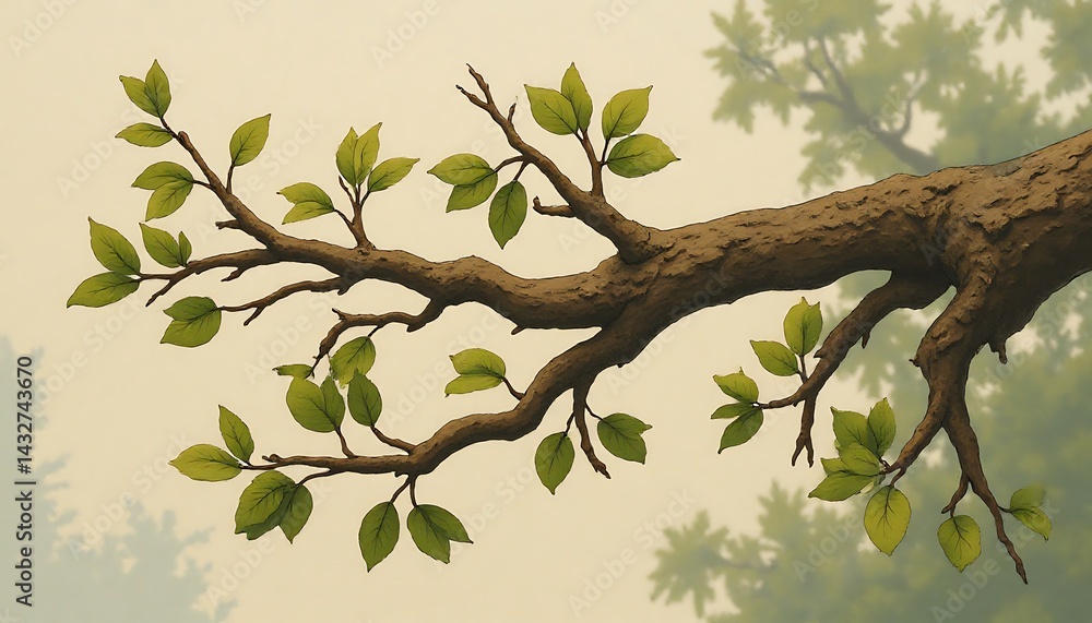 Fototapeta premium tree branches with leaves