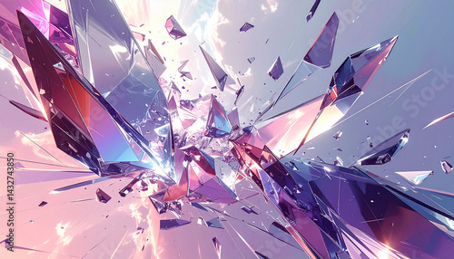 ピンクと紫のクラッシュしたガラスのスタイリッシュな背景