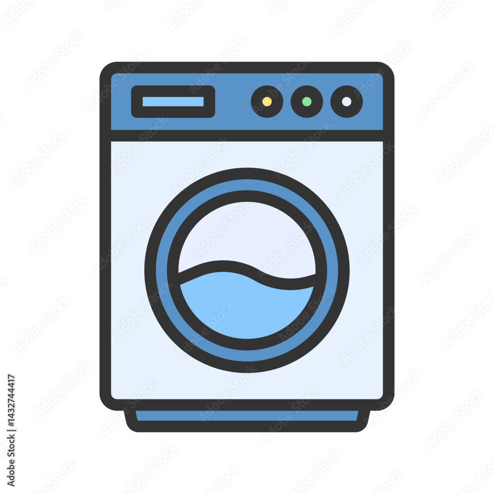 Washing Machine icon vector image. Suitable for mobile apps, web apps and print media.