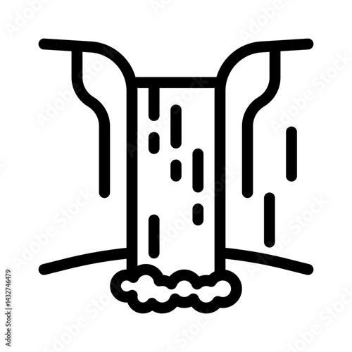waterfall line icon