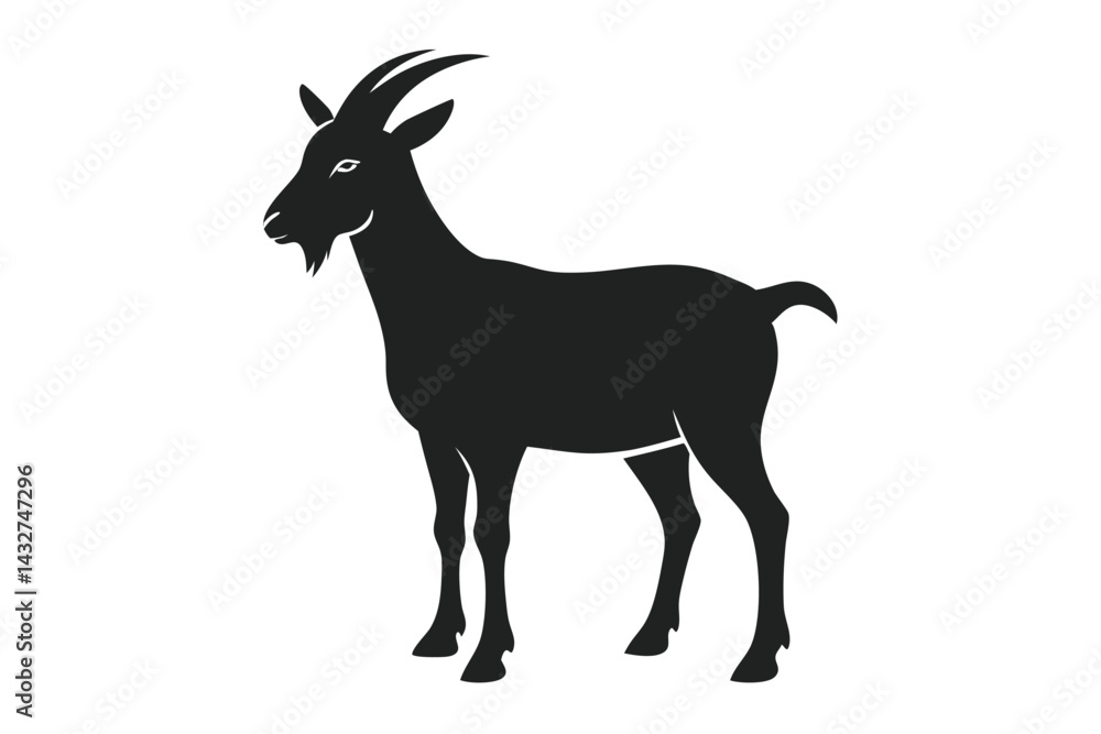Fototapeta premium goat silhouette isolated on white.