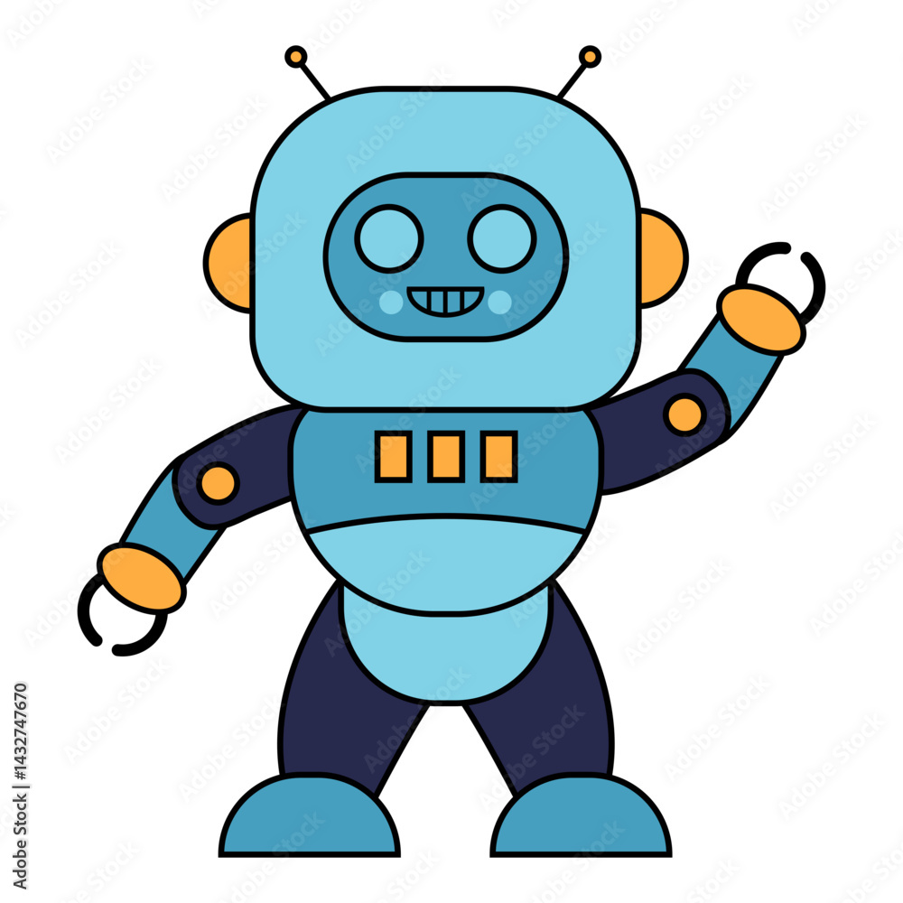Naklejka premium Robot Flat Illustration