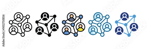 Referral Network Icon Set Multiple Style Collection