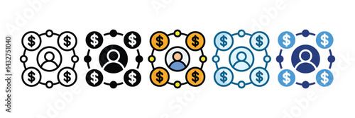 Affiliate Network Icon Set Multiple Style Collection