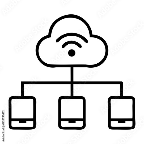cloud computing icon on transparent background