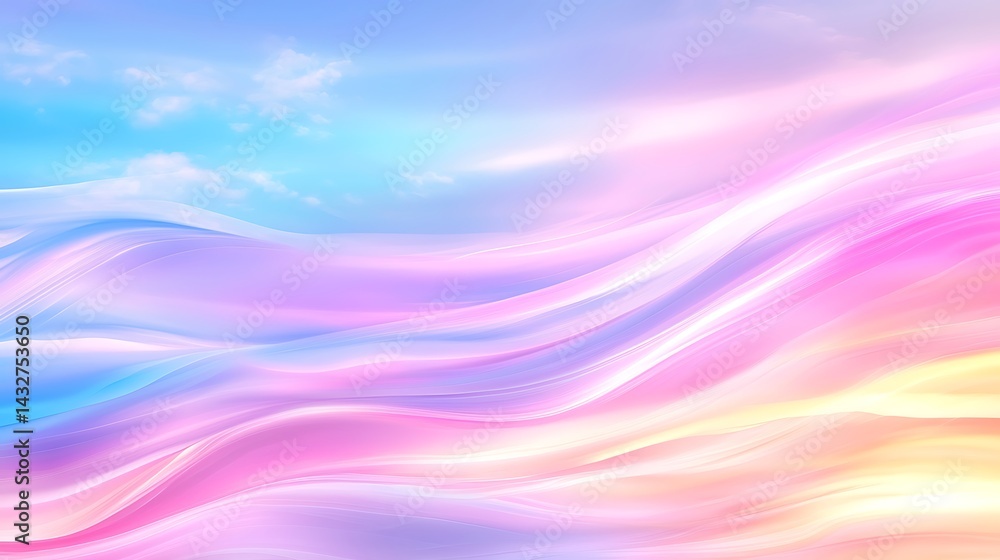 Obraz premium Pastel Ombre Sky with Soft Waves