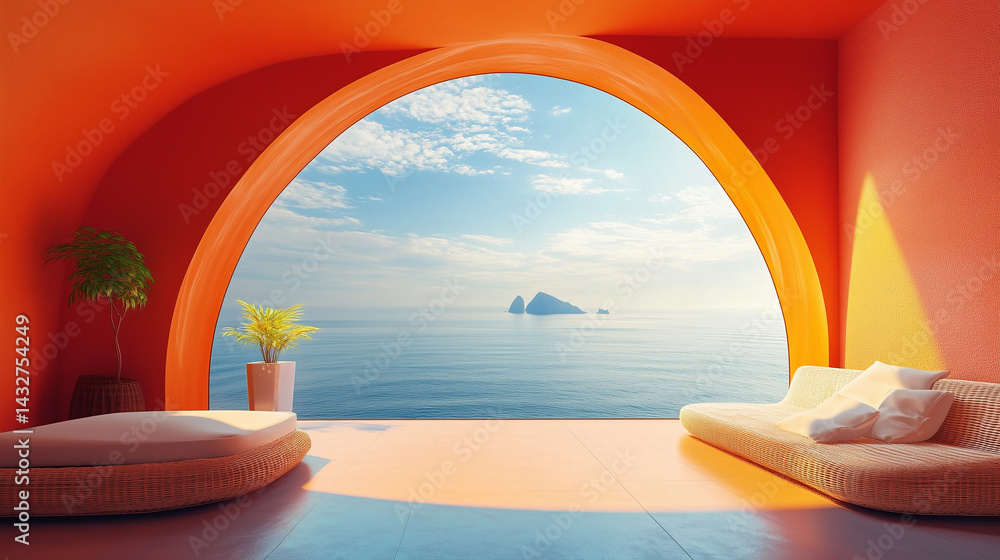 Obraz premium vector illustration of a tropical island