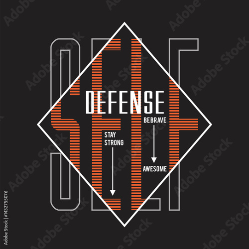 self defense design typography vector illustration