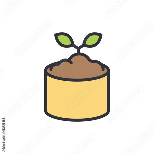 Compost colored icons, minimalist vector illustration ,simple transparent graphic element .Isolated on white background