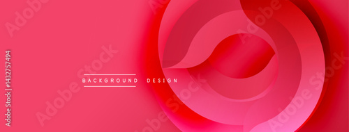 Abstract pink layers create dynamic visual flow. Modern design evokes depth, smoothness, elegance. Minimalist aesthetic.