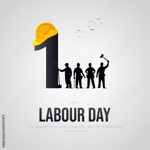 Happy Labour day post and greeting card or international workers day vector illustration. labor day background and grand may day celebration design.