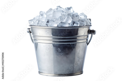 ice in bucket image isolated on transparent