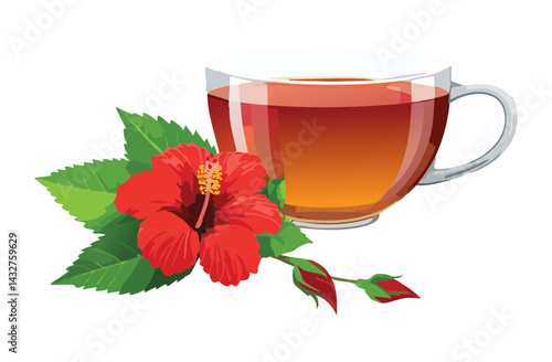 Cup of Artisan Tea Drink - Vector Illustration