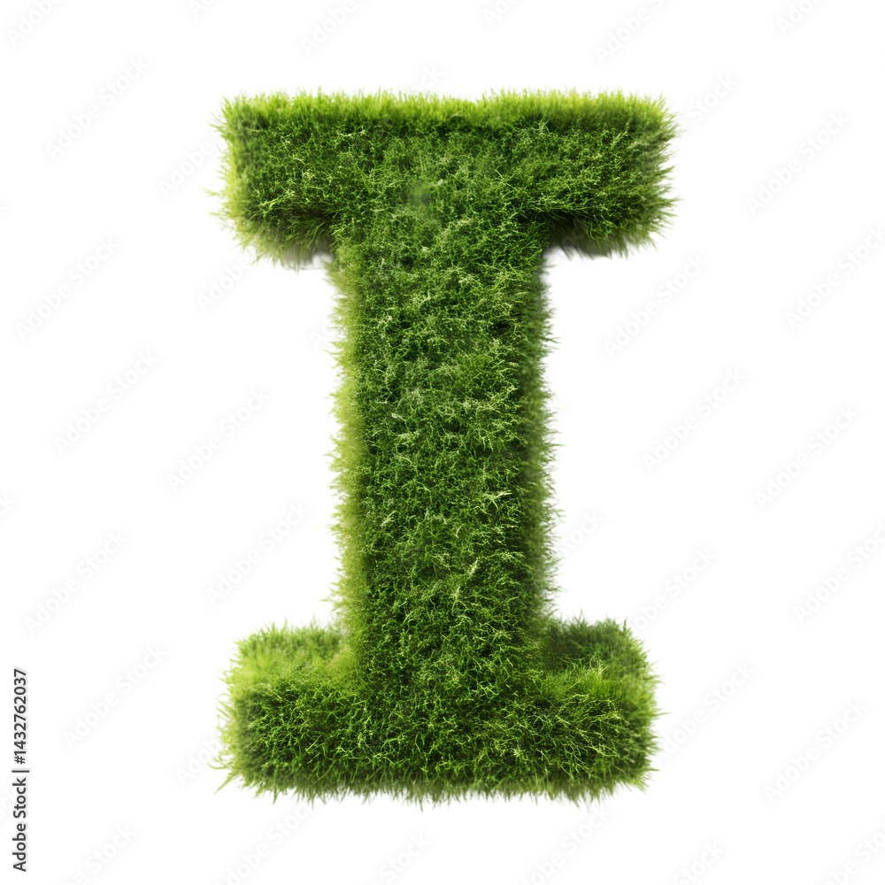 Green Grass Letter I: Nature Alphabet Image for Eco-Friendly Designs Green Grass Letter I: Nature Alphabet Image for Eco-Friendly Designs