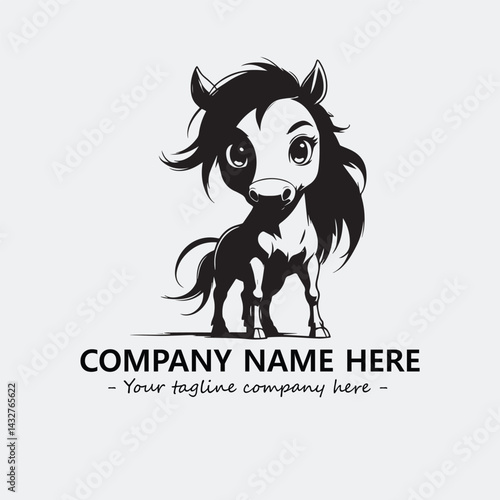 Horse illustration black and white for logo company vector image

