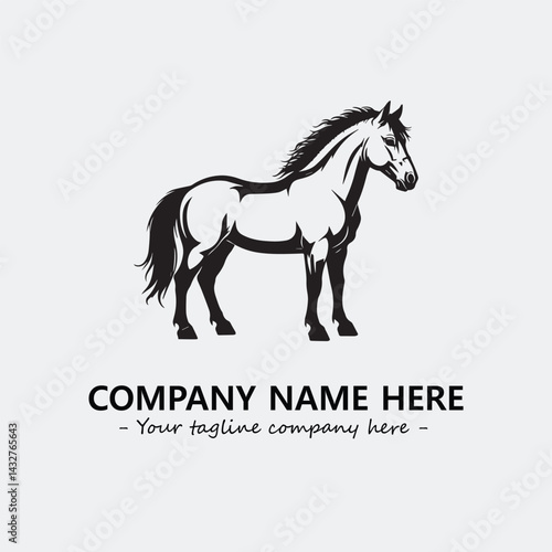 Horse illustration black and white for logo company vector image
